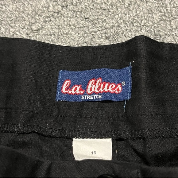LA Blues Shorts Womens Size 16 Black Striped Stretch Cuffed High Waisted Retro - Picture 3 of 10